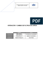 Operación y cambio de filtros de carga