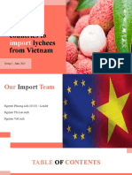 Project of European Countries To Lychees From Vietnam: Import
