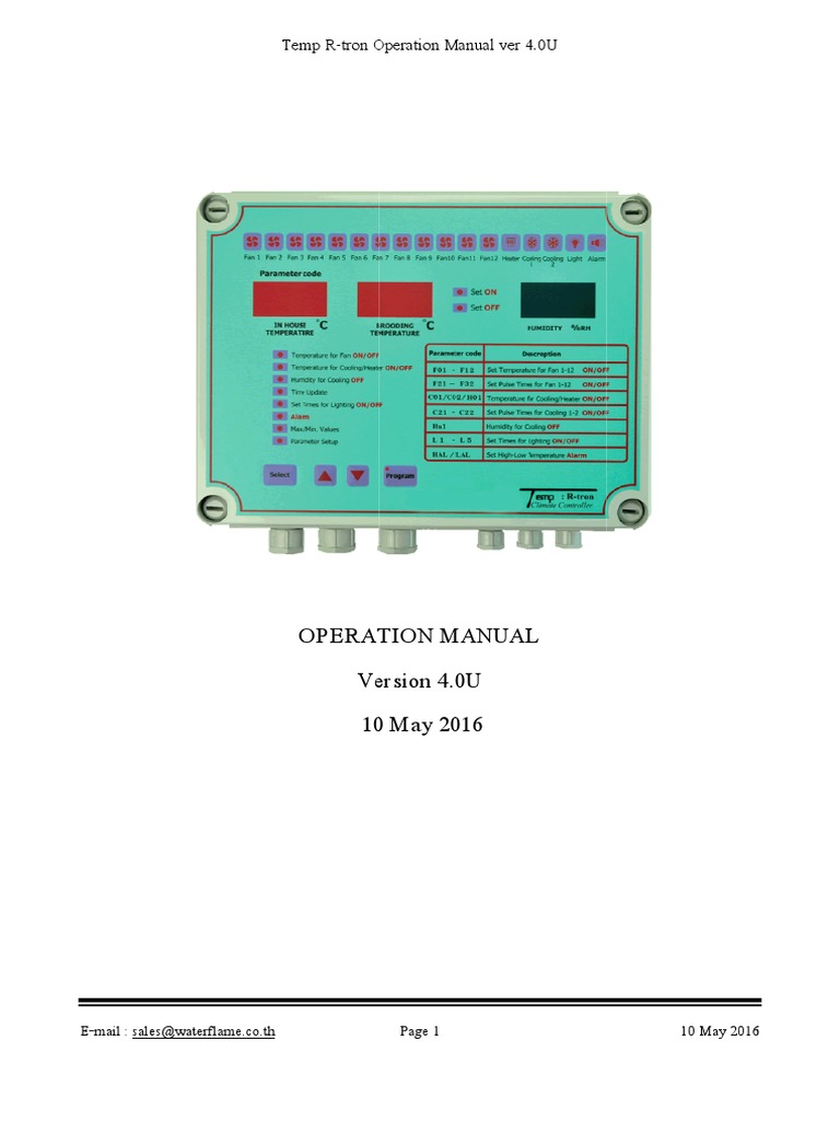 Temp R-tron Operation Manual v4.0U | PDF | Humidity | Relay