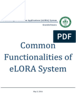 Common Functionalities of eLORA System: Guidelines