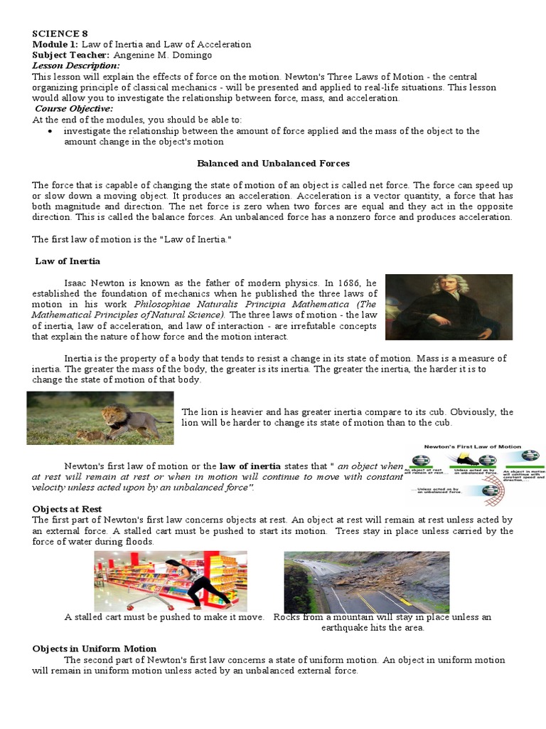 Newton's Laws of Motion Explained | PDF | Force | Newton's Laws Of Motion