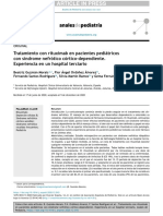 Tratamiento Con Rituximab en Pacientes Pediátricos Con Síndrome Nefrótico Córtico-Dependiente. Experiencia en Un Hospital Terciario