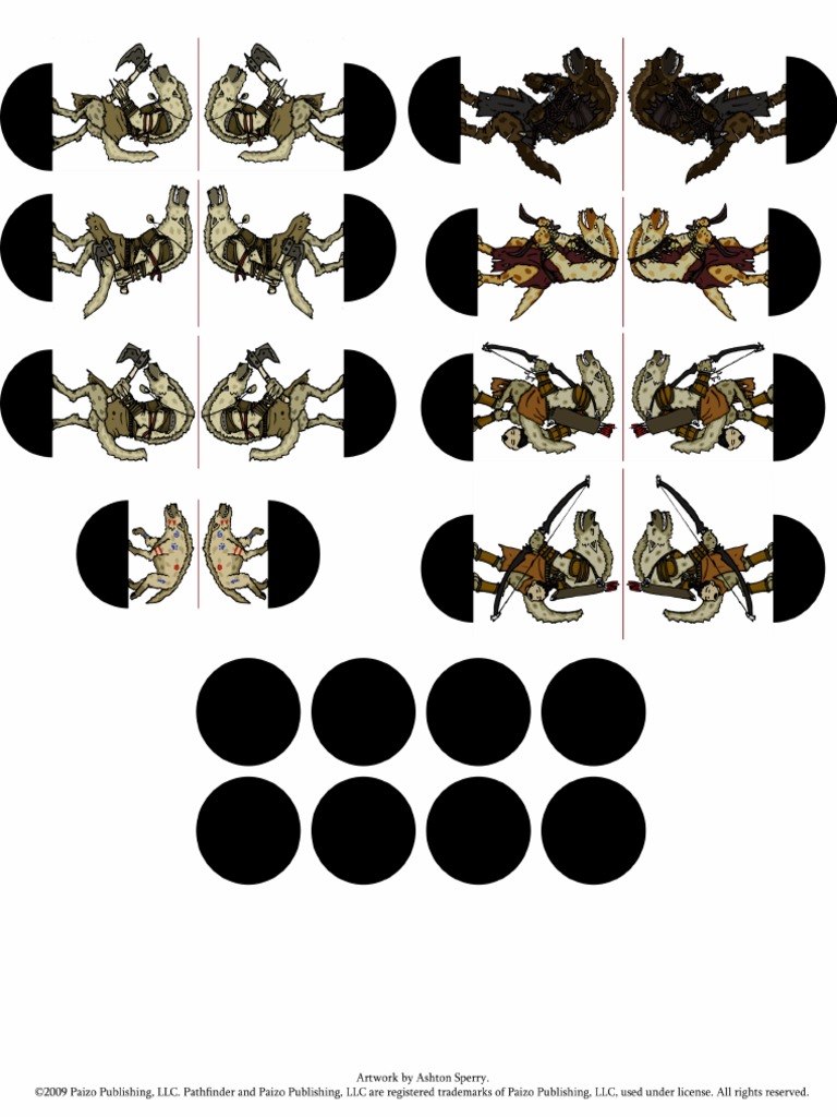 Pathfinder Paper Minis - Monster Set 1 - Gnolls | PDF