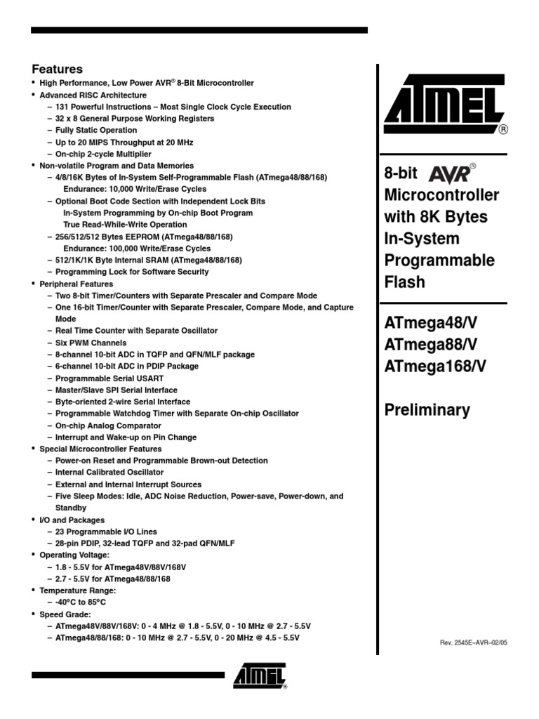 8-Bit Microcontroller With 8K Bytes In-System Programmable Flash ...