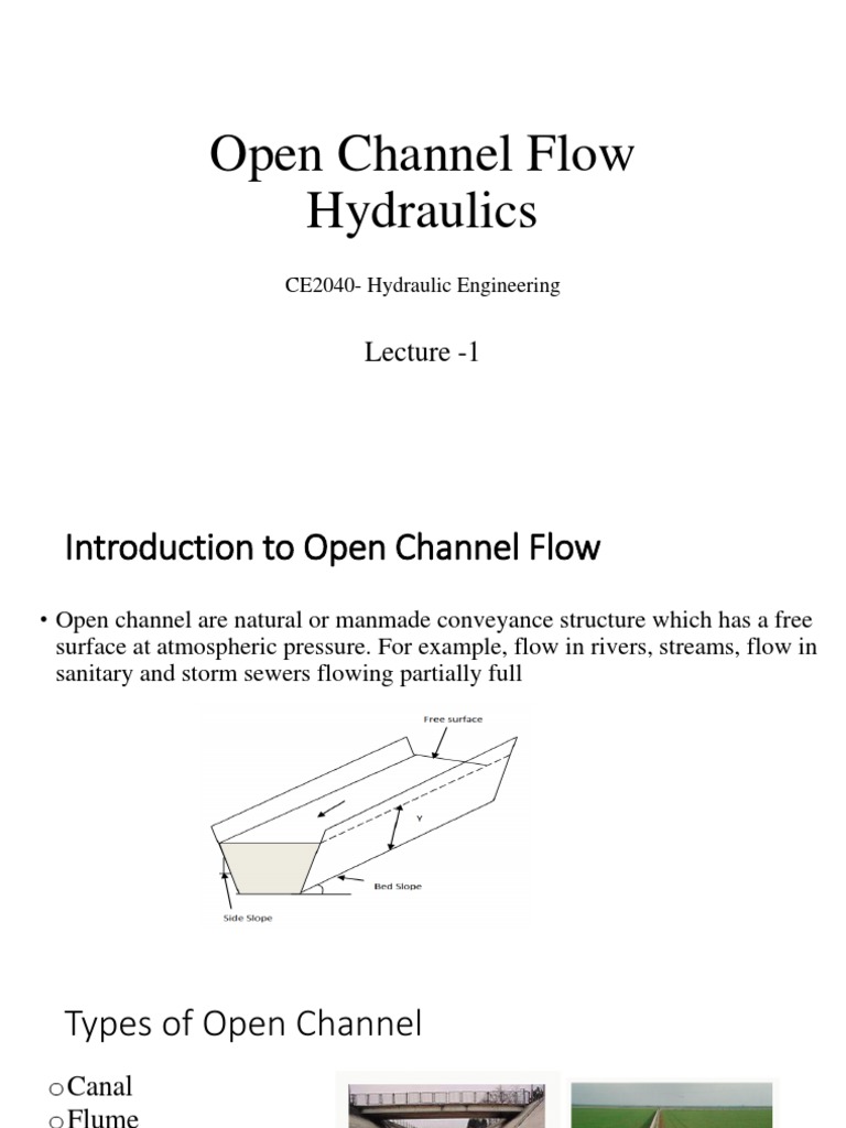 Open Channel Flow Hydraulics Lecture 1 PDF