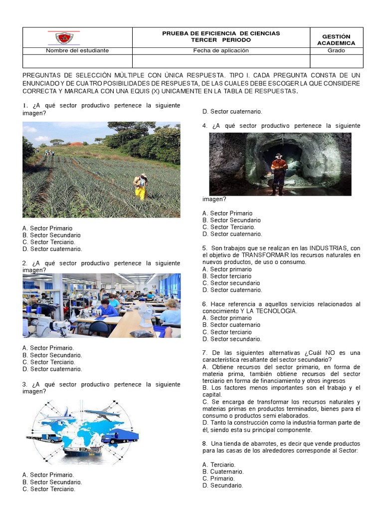 Evaluación Sociales Grado Cuarto | PDF | Colombia