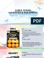 Table Tennis Equipment and Facilities