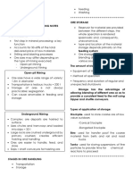 Ore Handling Reporting Notes