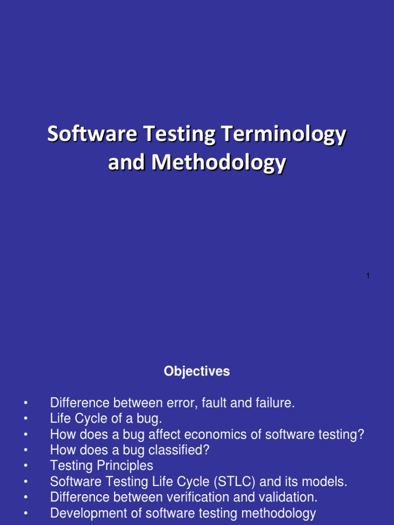 4 Software Testing Terminology Methodology PDF Software Testing