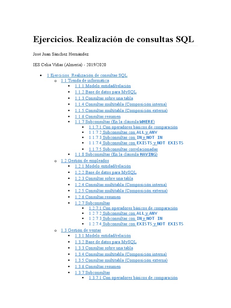 Ejercicios de Consultas SQL en MySQL | PDF | SQL | Presupuesto