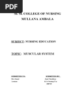 M. M. College of Nursing Mullana Ambala: Topic: Muscular System