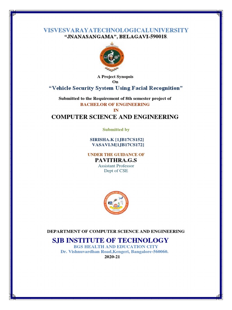 Vehicle Security System Using Facial Recognition A Project Synopsis