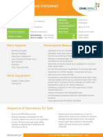 One Direct Method Statement: Main Hazards Preventative Measures