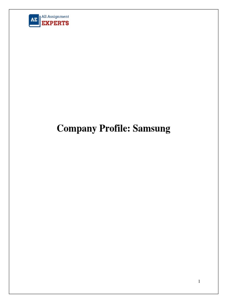 Company Profile Samsung PDF Samsung Electronics Samsung