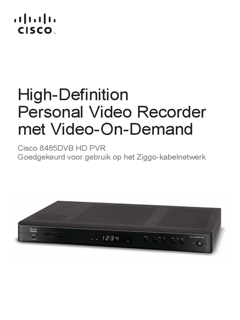 Ziggo Handleiding Televisie Digitale Ontvanger Cisco 8485dvb PDF