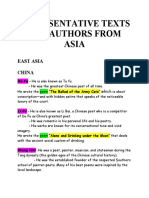 Representative Texts and Authors From Asia