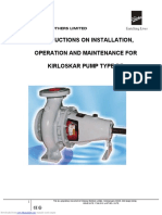 Instructions On Installation, Operation and Maintenance For Kirloskar Pump Type DB