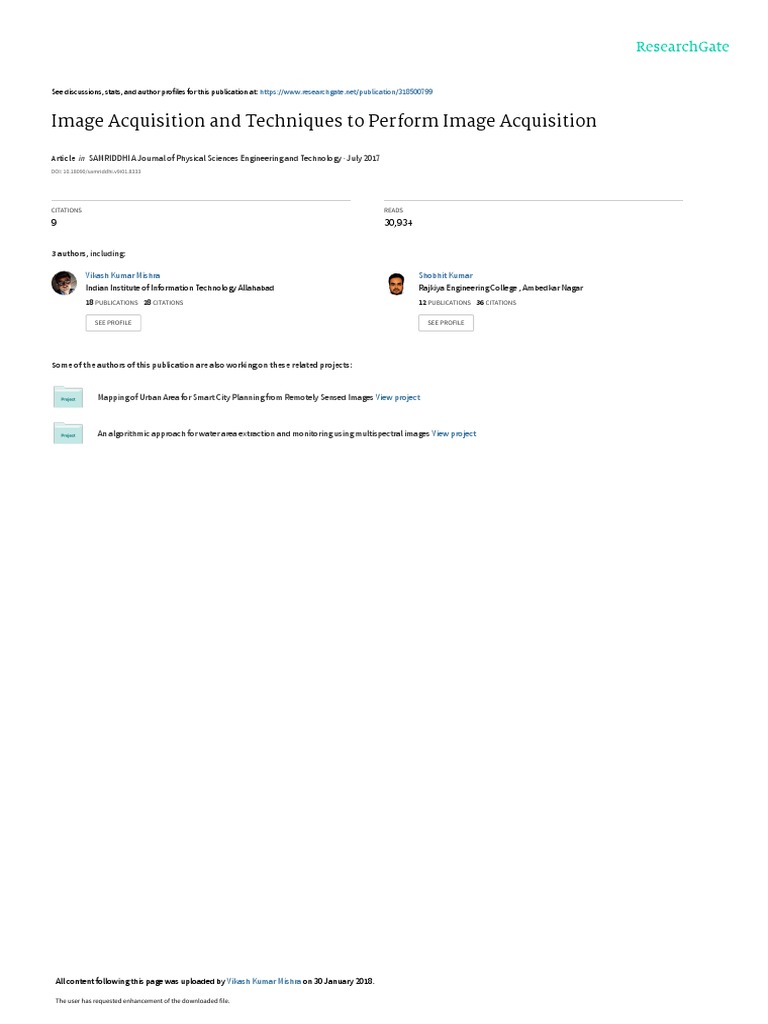 Image Acquisition and Techniques To Perform Image Acquisition | PDF ...
