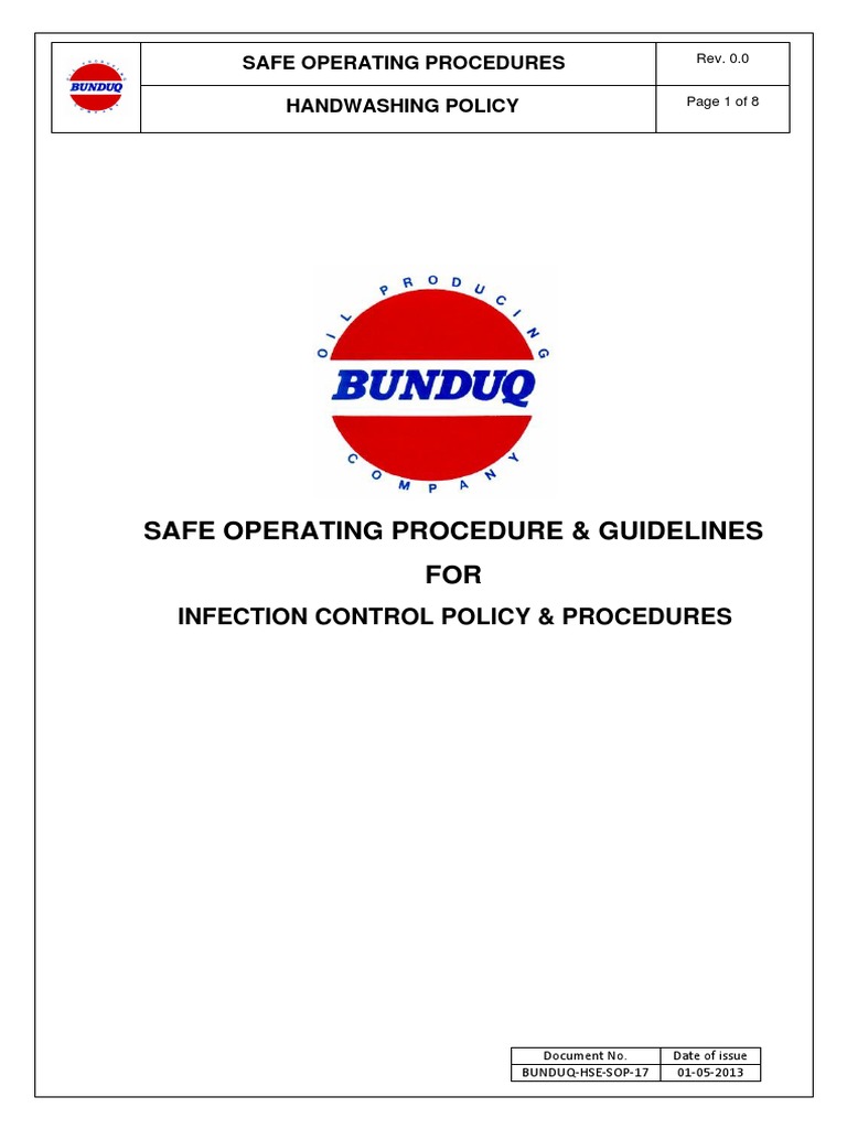 Handwashing Policy for Infection Control | PDF | Hand Washing | Health ...