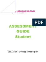 Assessment Guide Student: BSBADV507 Develop A Media Plan
