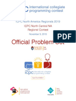 Official Problem Set: ICPC North America Regionals 2019