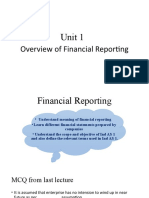 Unit 1: Overview of Financial Reporting