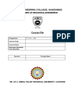 Cover Page of Theory Course File