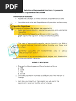 LESSON 3.A. Definition of Exponential Functions Exponential Equation and Exponential Inequalities