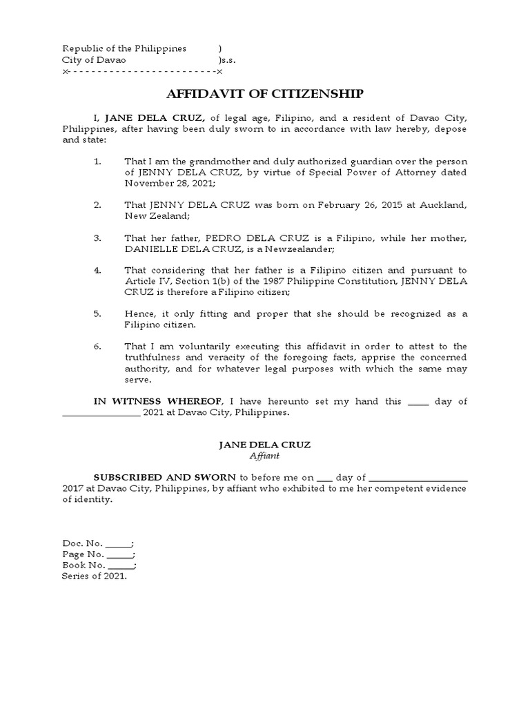 affidavit-of-citizenship-sample-pdf