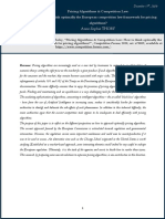 Pricing Algorithms & Competition Law: How To Think Optimally The European Competition Law Framework For Pricing Algorithms?