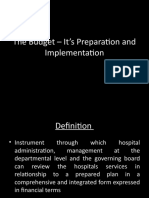 The Budget - It's Preparation and Implementation