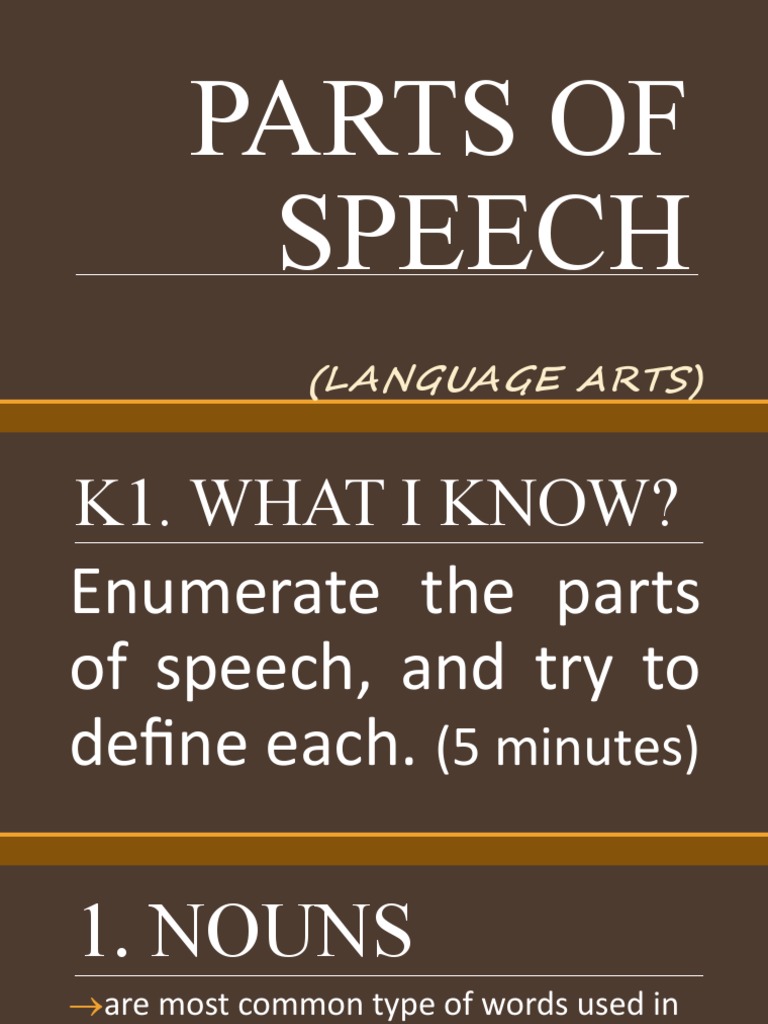 Parts of Speech: (Language Arts) | PDF | Noun | Plural