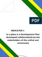 Indicator 1 in A Place Is A Development Plan Developed Collaboratively by The Stakeholders of The Schhol and Community