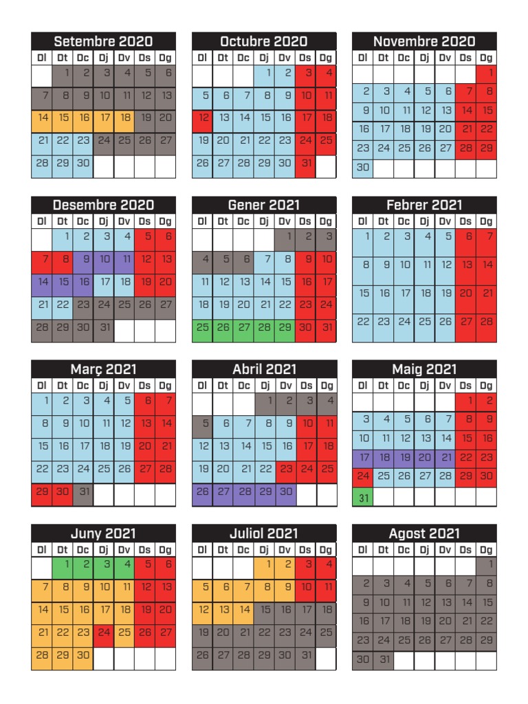 Calendari Acadèmic 20202021 PDF