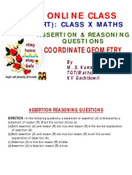 Assertion and Reasoning Questions On Coordinate Geometry