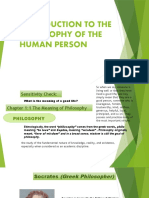 Introduction To The Philosophy of The Human Person