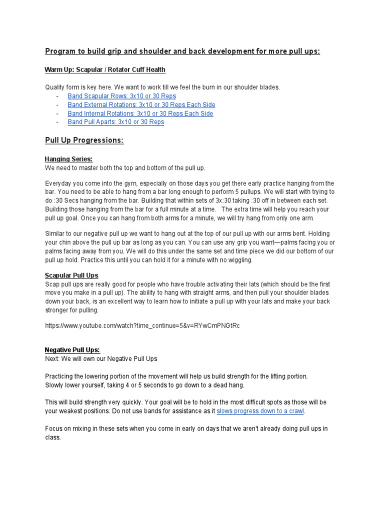 Program To Build Grip and Shoulder and Back Development For More Pull ...