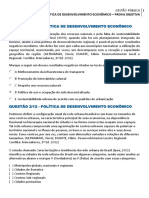 Política de Desenvolvimento Econômico - Prova Objetiva