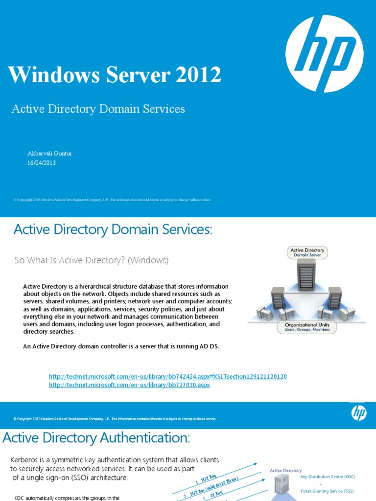 Windows Server 2012: Active Directory Domain Services | PDF | Active ...