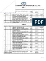 Interview Programme For The Month of July, 2021: Panel - I