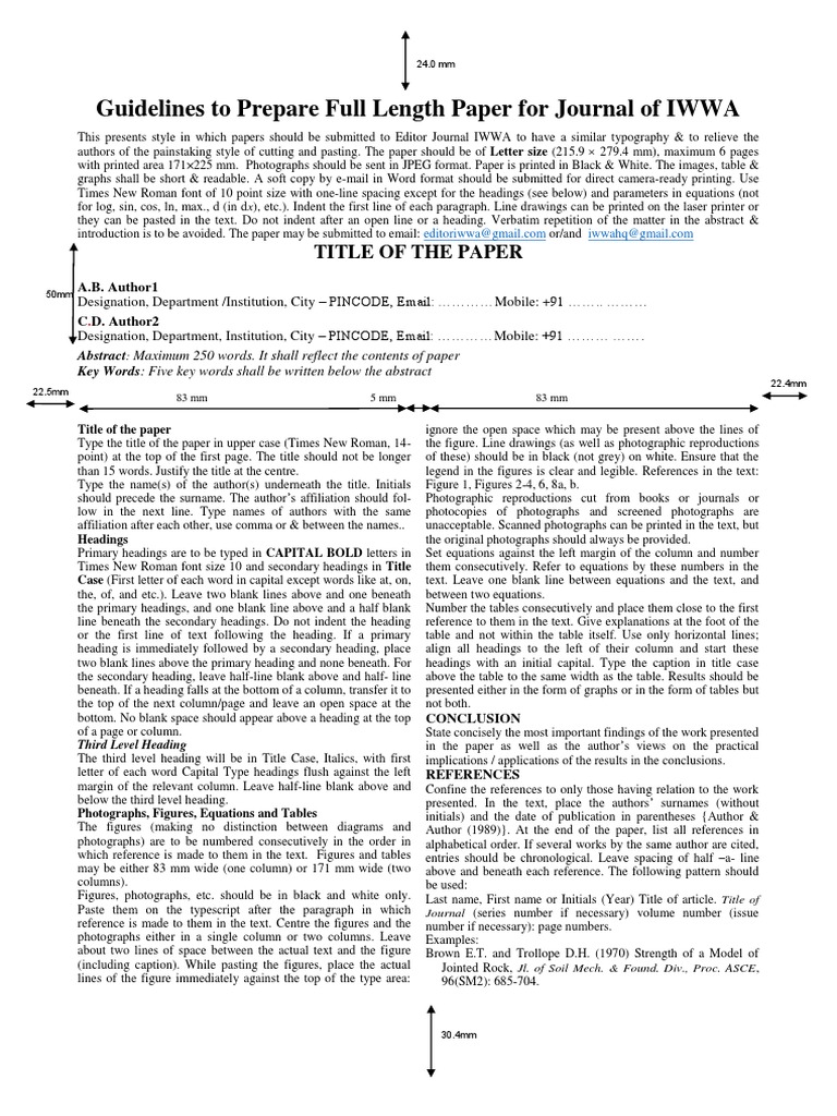 Paper Submission Guidelines | PDF | Times New Roman | Graphic Design