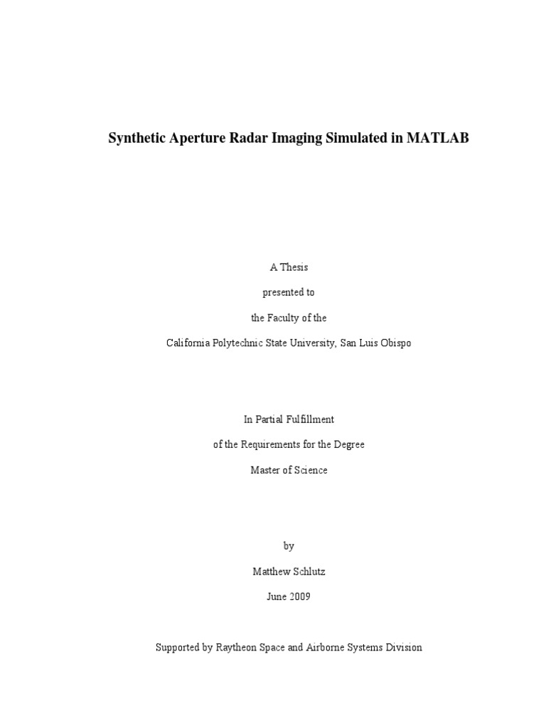 Synthetic Aperture Radar Imaging Simulat | PDF | Radar | Filter (Signal ...