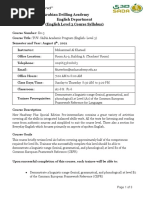 Saudi Arabian Drilling Academy English Department (English Level 3 Course Syllabus)