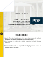 Family Law - I: Unit 1 Lecture 2 Gunjan Agrahari Assistant Professor Law, DME, Noida