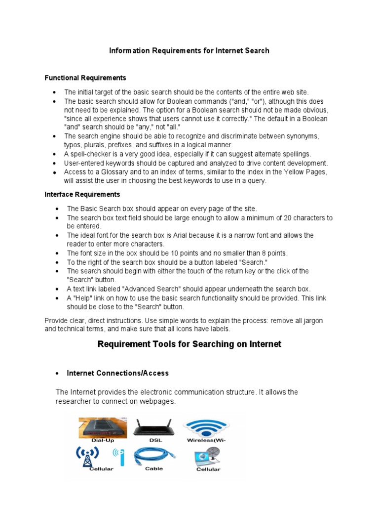 Internet Search Requirements Explained | PDF | World Wide Web ...