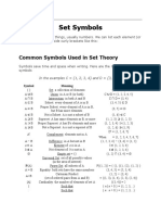 Common Symbols Used in Set Theory