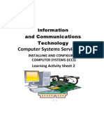 Computer Systems Servicing: Nformation and Communications Technology