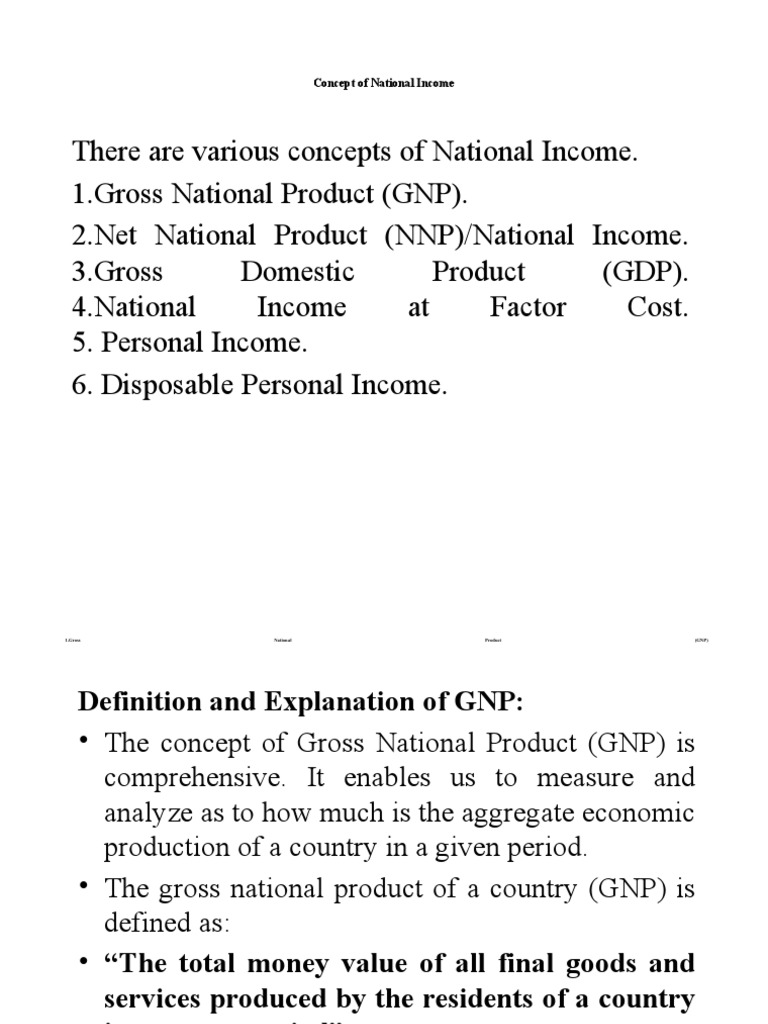 National Income Concepts Explained | PDF | Gross Domestic Product | Income