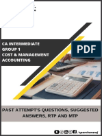 Ca Intermediate Group 1 Cost & Management Accounting: Past Attempt'S Questions, Suggested Answers, RTP and MTP