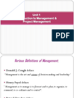 Unit 1 Introduction To Management & Project Management